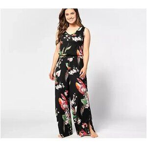 Bumblebella by Jill Martin Dreamy Jersey Jumpsuit Black Tropical XL A630330